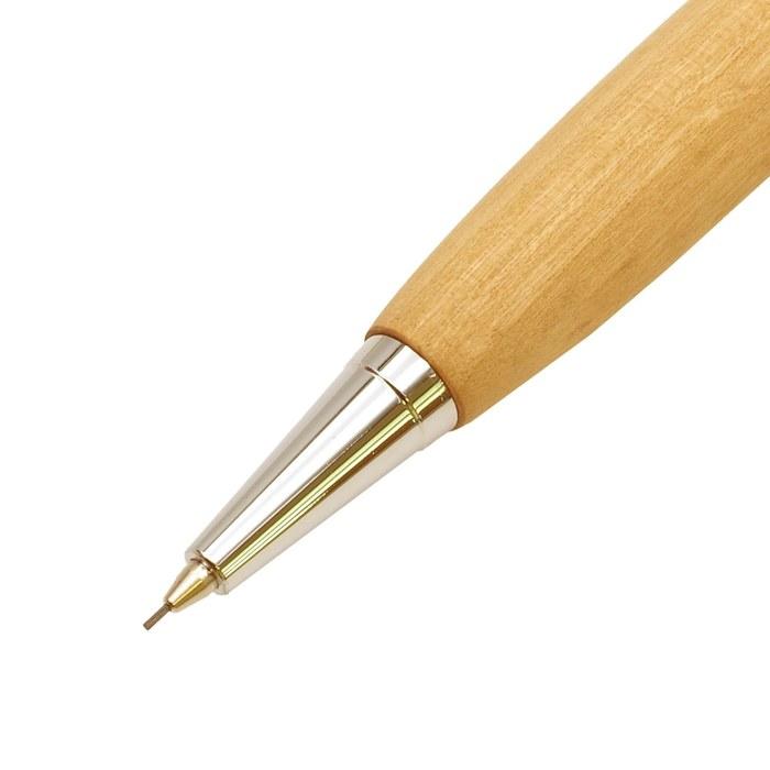 [Shape] Shape Pen Wooden Sharp Pencil Yamazakura SS1504 0.5mm Core, Click Type, 13mm Barrel, Japanese Made, Beige