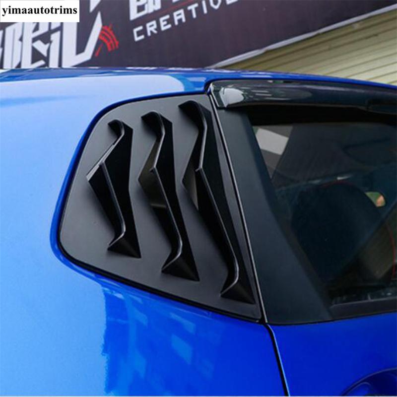 Black Rear Window Shutter Louver Sun Shade Side Air Vent Panel Decoration Cover Trim Accessories For Honda FIT JAZZ 2014 -