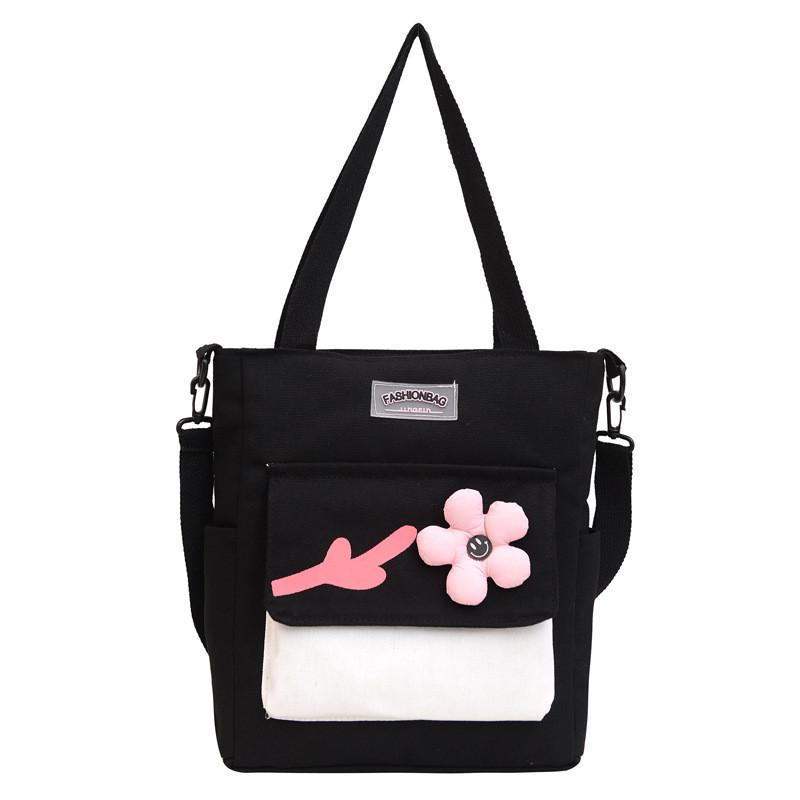 Trendy Large Capacity Canvas Tote Bag For Women In Fresh Summer Colors Ideal For Students