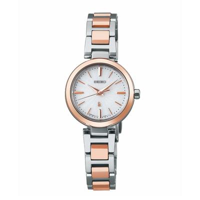 Часы Seiko Rukia I Collection Mini Solar SSVR140 Серебристые + Розовое золото Женские