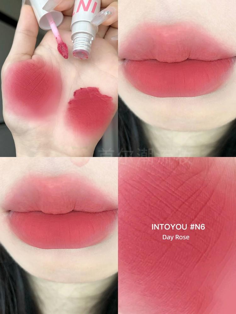 Intoyou Heroine Lip Mud Matte Lip Glaze Em05 Second Generation Sensitive Orange Cute Orchid Low Saturation Lipstick