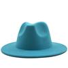 European and American woolen top hat new outer lake blue inner big red hat ethnic style jazz hat cashmere felt hat