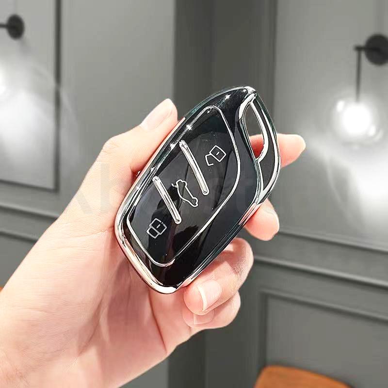 Серебряный Край Держатель Чехла Бесключевой Для Roewe Erx5 Rx5 I6 I5 Rx3 Rx8 Для Mg 4 Mg5 Mg6 Mg Zs Ev Hs Ehs Zx Gt ТПУ Чехол для Автомобильного Ключа