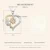 D цвет 1,0 CT Муассанит в форме сердца Подсолнух Ожерелье с подвеской для женщин подарок на день рождения двойной цвет желтое золото 925 серебряные звенья