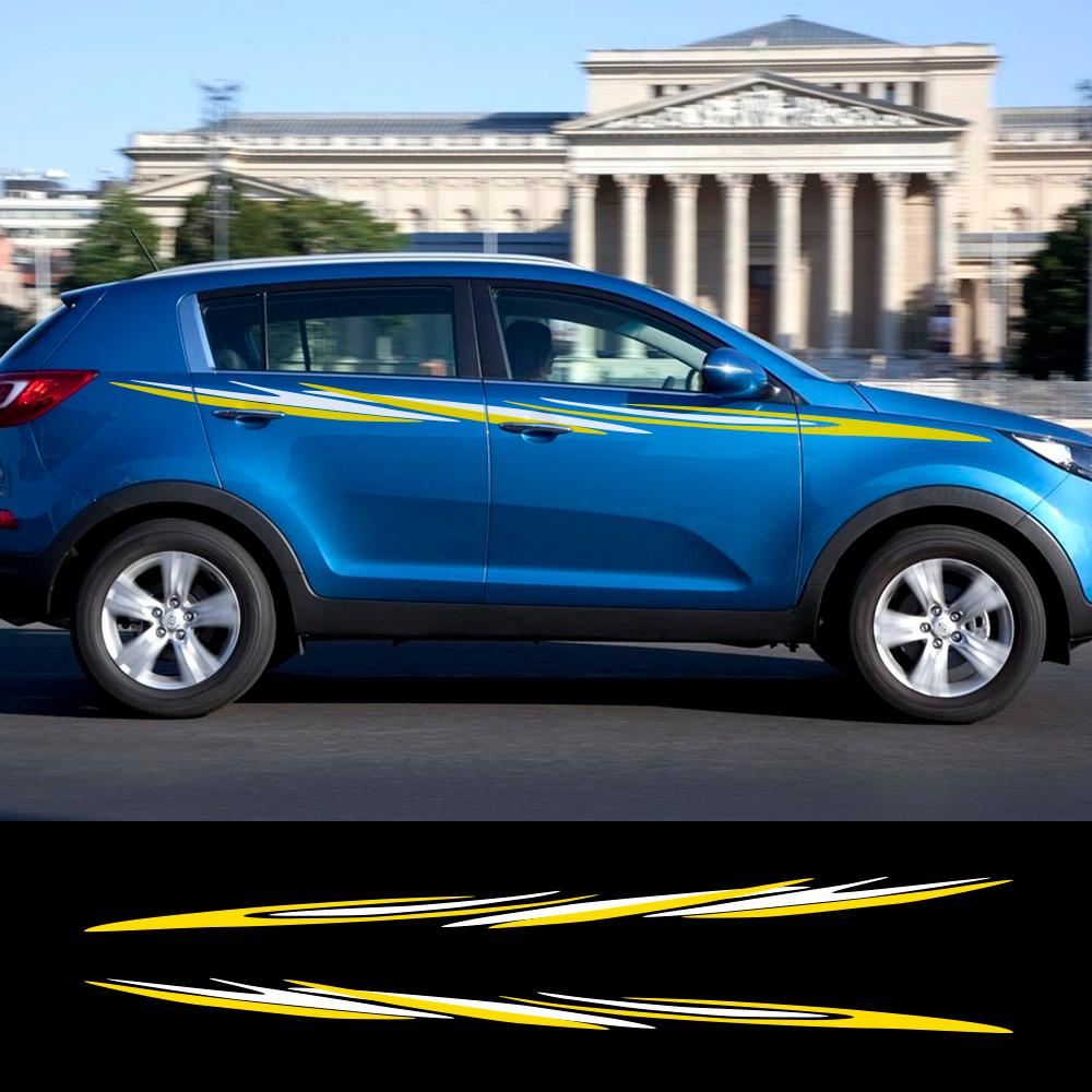 2 шт. наклейки для автомобиля, боковая дверь, линия талии, Стайлинговый декор, автоаксессуары, виниловая пленка, наклейки, чехол для Kia Sportage 3 4 LX S EX