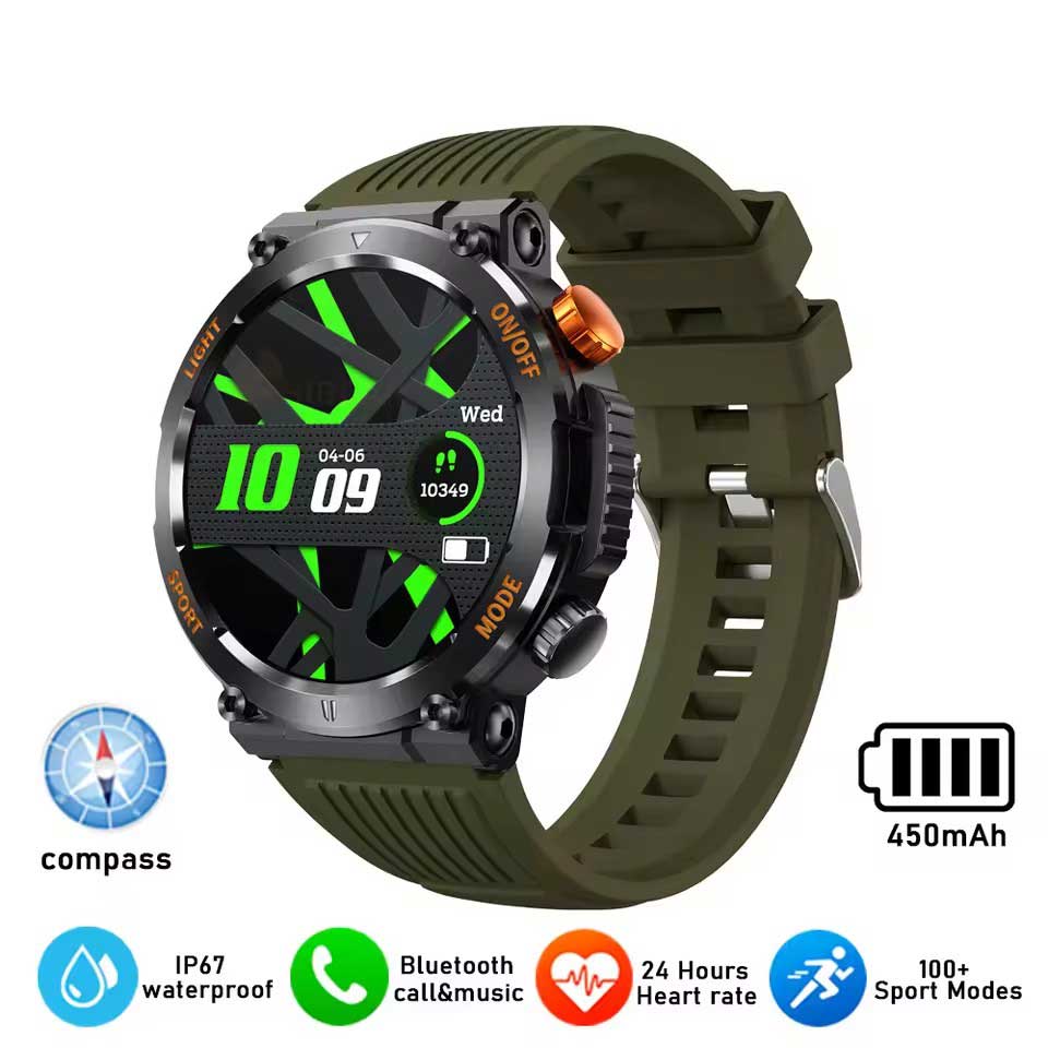 LUCKY START New Smart Watch Heart Rate Monitoring Bluetooth Call Voice Assistant GPS Sports Trajectory Waterproof Fitness SmartWatch