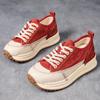 Модные кроссовки GKTINOO Женские Новые из натуральной кожи Ретро на плоской подошве На шнуровке Весенне-осенние Женские Ручной работы Плоские Повседневные туфли Женские