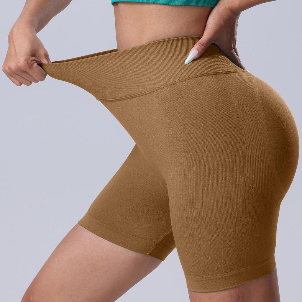 Бесшовные шорты для йоги с V-образной спиной и эффектом «персика» для летнего фитнеса