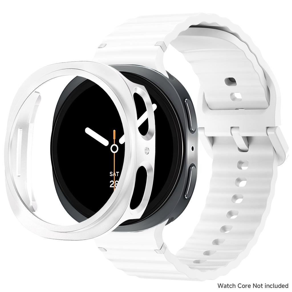 НОВЫЙ ЧЕХОЛ ДЛЯ ПК+СИЛИКОНОВЫЙ РЕМЕШОК для Samsung Galaxy Watch 8 40мм 44мм Браслет Полый Защитный Чехол Для Galaxy Watch 8 Classic 46мм Аксессуары