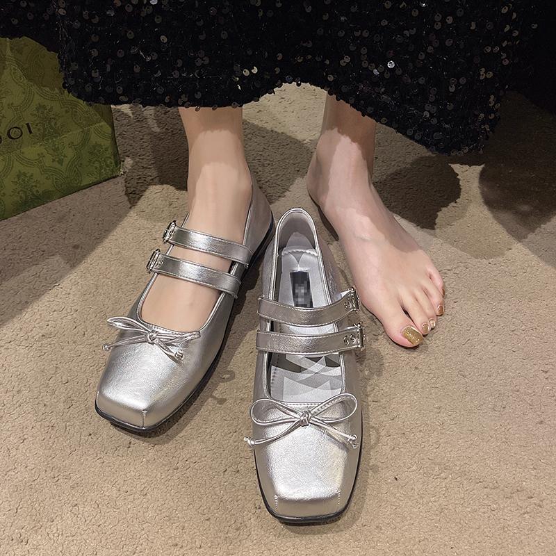 Fashion 2025 Designer Spring Women Mary Jane Shoes Fashion Square Toe Ladies Comfort Soft Sole Flats Women's Comfort Ballerinas Shoes
