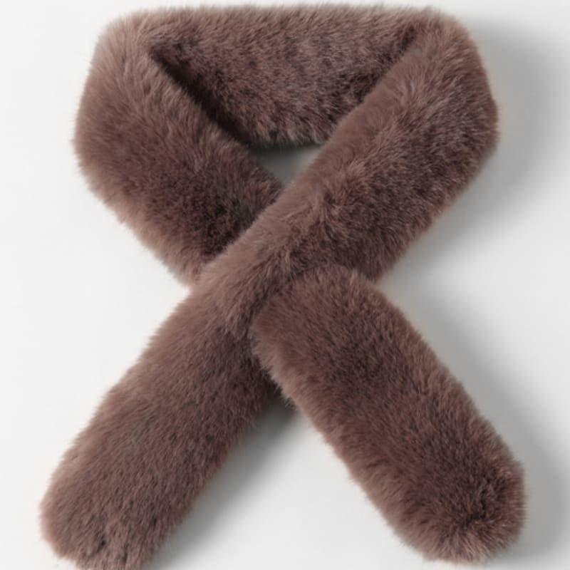 LALA Меховой шарф Petite-Cocoa