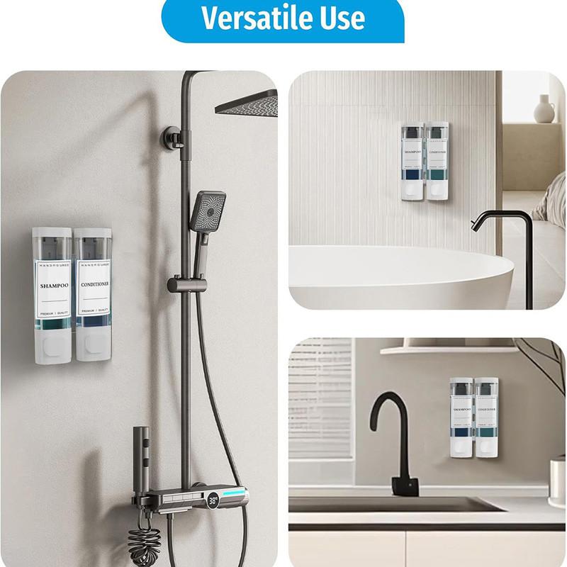 300 мл 2-камерный дозатор мыла для душа настенный для душа настенный дозатор шампуня и кондиционера для ванной комнаты отеля с этикетками