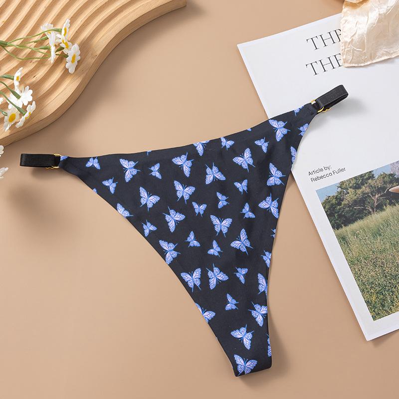 CINOON Women Printed Thong Underpant Soft Panties Sexy Panty Female G-String Breathable Multicolor Underpants Seamless Briefs