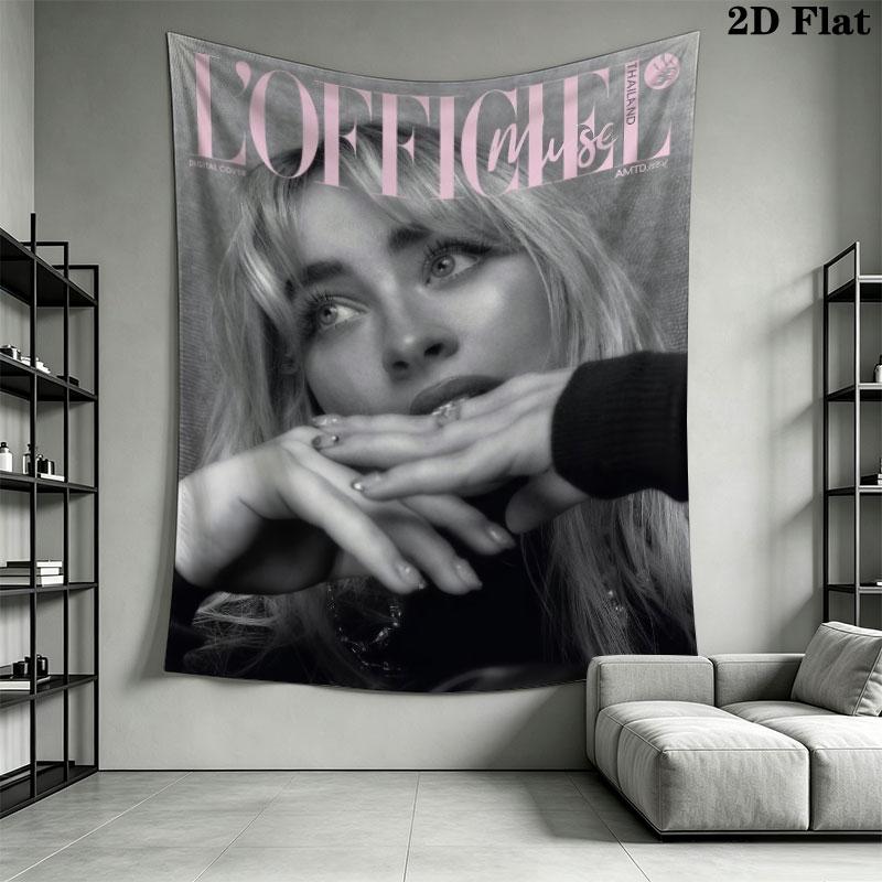 Sabrina Carpenter Charm Wall Hanging Printed Fabric Blanket Decorative Tapestries for Bedroom Living Room Home Decor