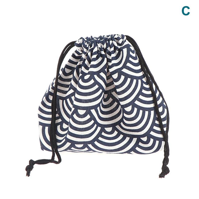 1 шт. в японском стиле, сумка для хранения ланч-бокса на шнурке для путешествий, пикника, портативная, легко моющаяся, бенто, ланч-бокс, сумка-тоут