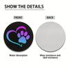 2Pcs Love Paw Print Car Coasters Circular Universal Drink Cup Mat Car Interior Decoration Accessories