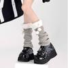 Japanese Lolita Lamb Wool Leg Warmers with Pompoms - Cozy Retro Autumn/Winter Scrunch Socks for Women