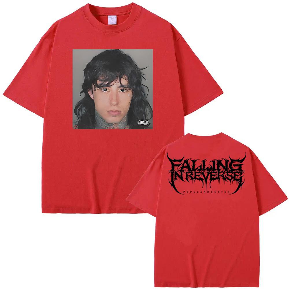 Falling In Reverse T Shirt Sleeve Fashion Tee-shirt Summer Casual Tshirt Popular Monster Cover and Back Logo 100%CottonTops