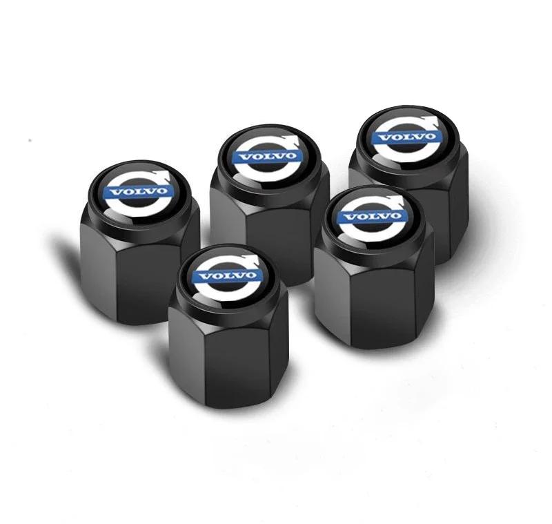 5Pcs Car Wheel Tire Valve Caps Metal Stem Cover For Volvo XC60 V50 V40 XC90 S60 S40 S80l V90 V60 EX90 S90 XC40 C40 S70 Accessory asn123