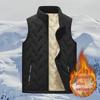 Men's Plus Size Velvet Warm Vest - Autumn/Winter Twill Crepe Sleeveless Waistcoat