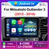 Интеллектуальная система беспроводной Carplay для Mitsubishi Outlander 3 2012 - 2018 BT 2.5D сенсорный экран GPS навигация Автомагнитола без 2din