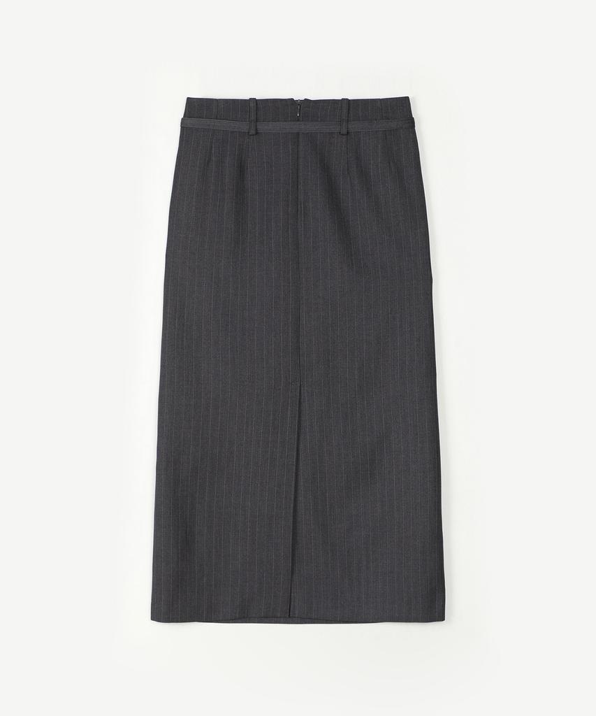 Awi Stripe H-Line Skirt_Charcoal