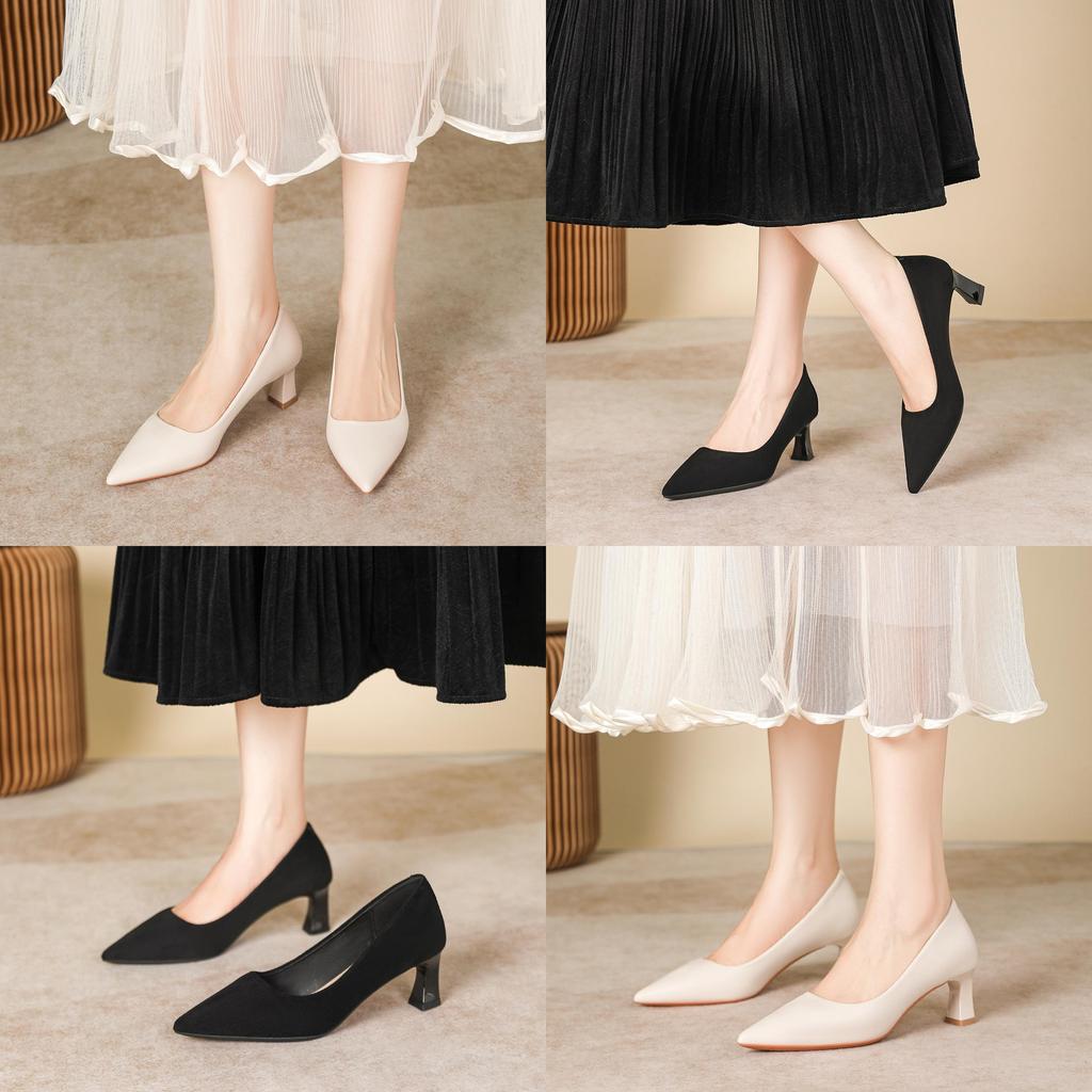 High Heel Court Shoes For Women With Superfiber Material For Work And Casual Wear