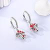 925 Silver Earrings Shining Zircon Cherry Rainbow Flower Mushroom Iris Flower Hoop Earring for Women Party Jewelry Gift