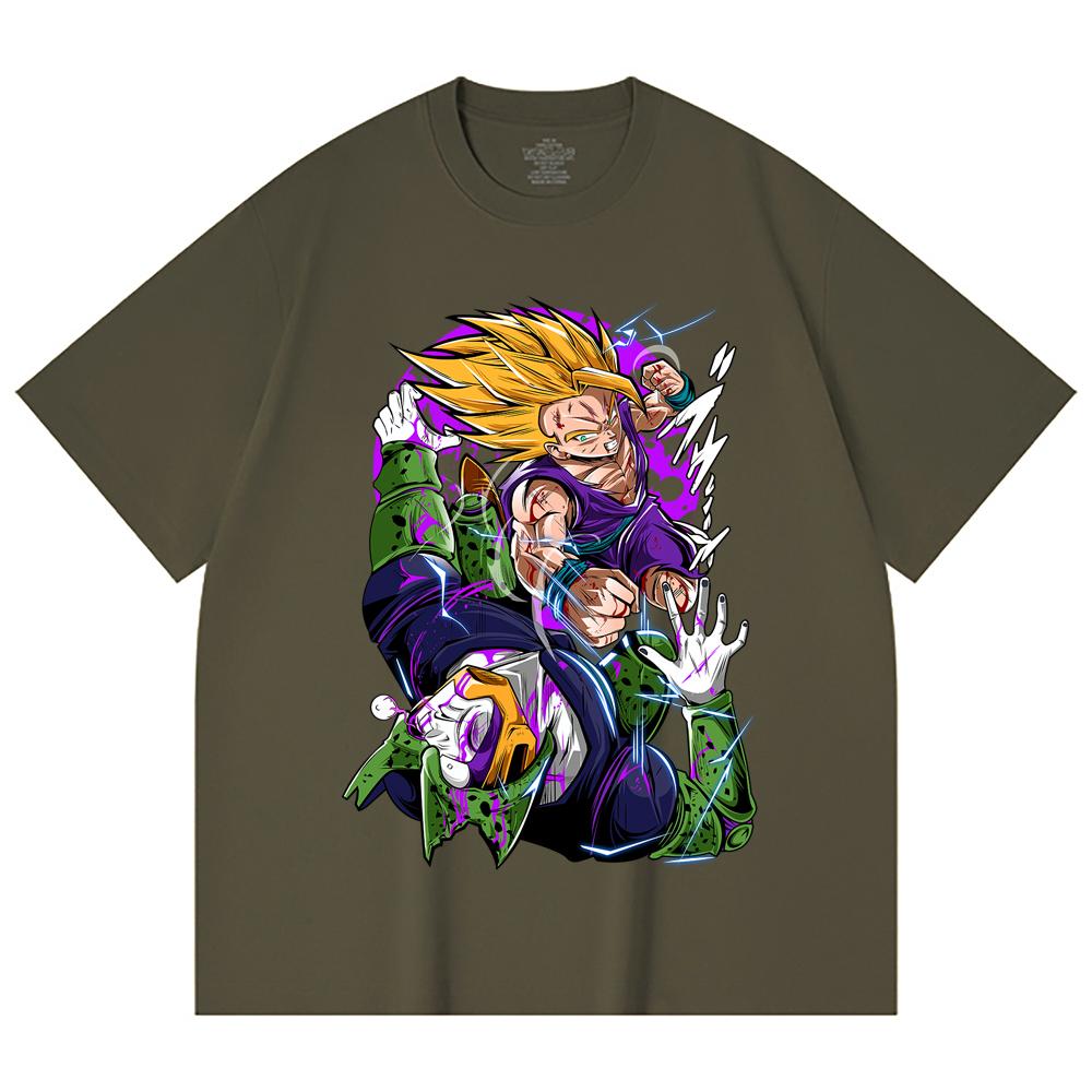 230 г/м² 100% хлопок Dragon Ball V30 Гохан Селл Принт Унисекс Тяжелая Хлопковая Футболка