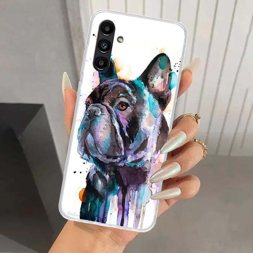 French Bulldog Dog Pug Phone Case for Samsung Galaxy A17 A16 A37 A26 A36 A57 A56 A15 A25 A35 A55 A14 A24 A34 A54 A13 A23 A33 A53