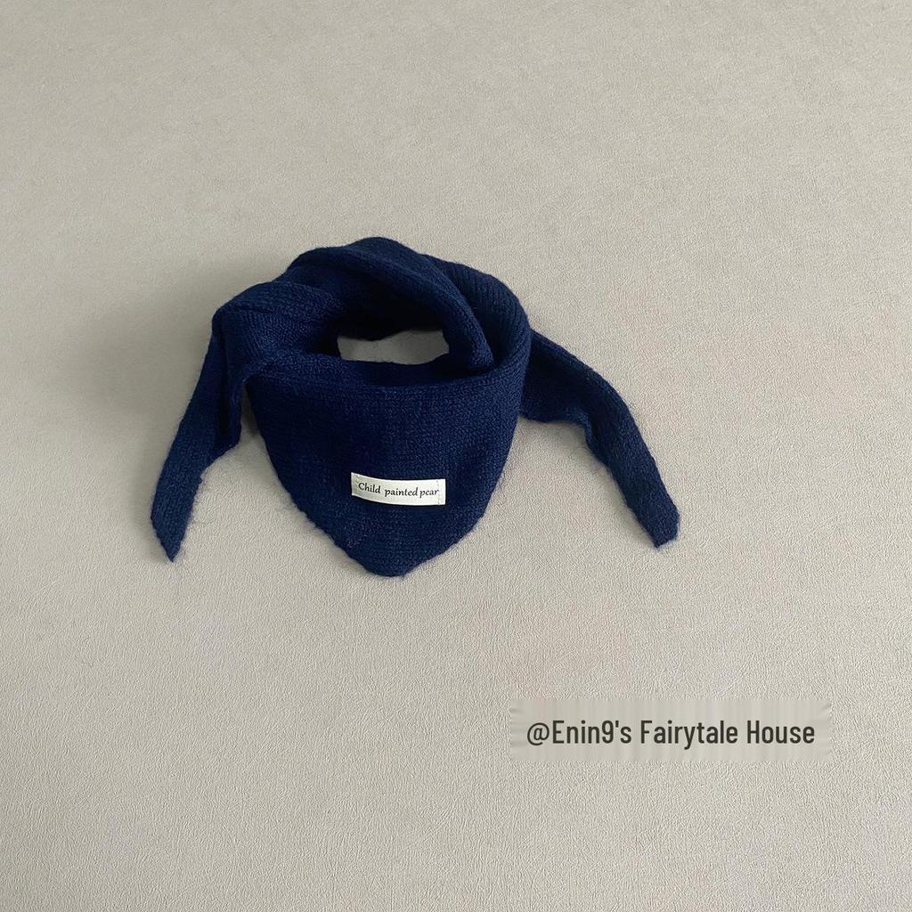 Унисекс Вязаный Шерстяной Шарф для Детей - Теплый, Ветрозащитный, Дизайн в виде Перекрещенного Треугольника для Осени и Зимы