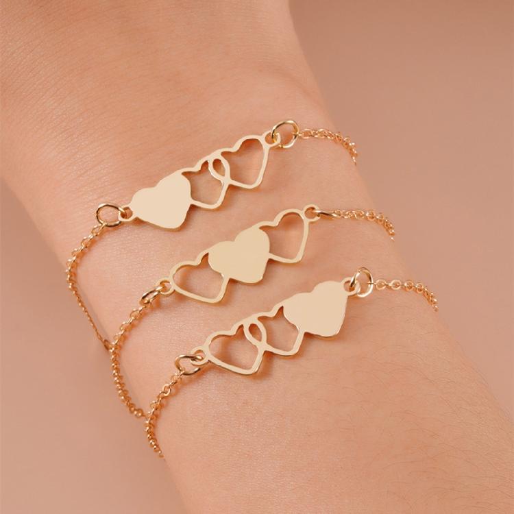 3 штуки Браслеты для сестер-подруг Matching Heart Distance Bracelets Браслет для сестры с карточкой Регулируемый