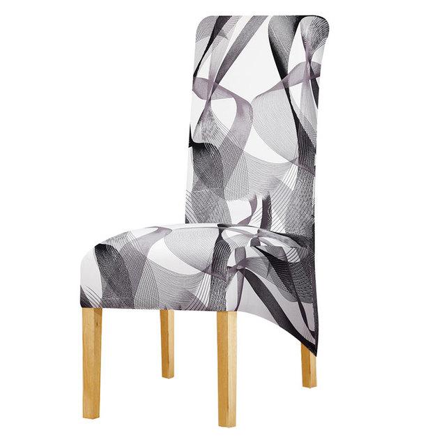 Чехол для стула большого размера с принтом, чехлы на длинные спинки, чехлы для стульев для обеденного стола, для дома, ресторана, отеля, вечеринки, свадьбы, банкета