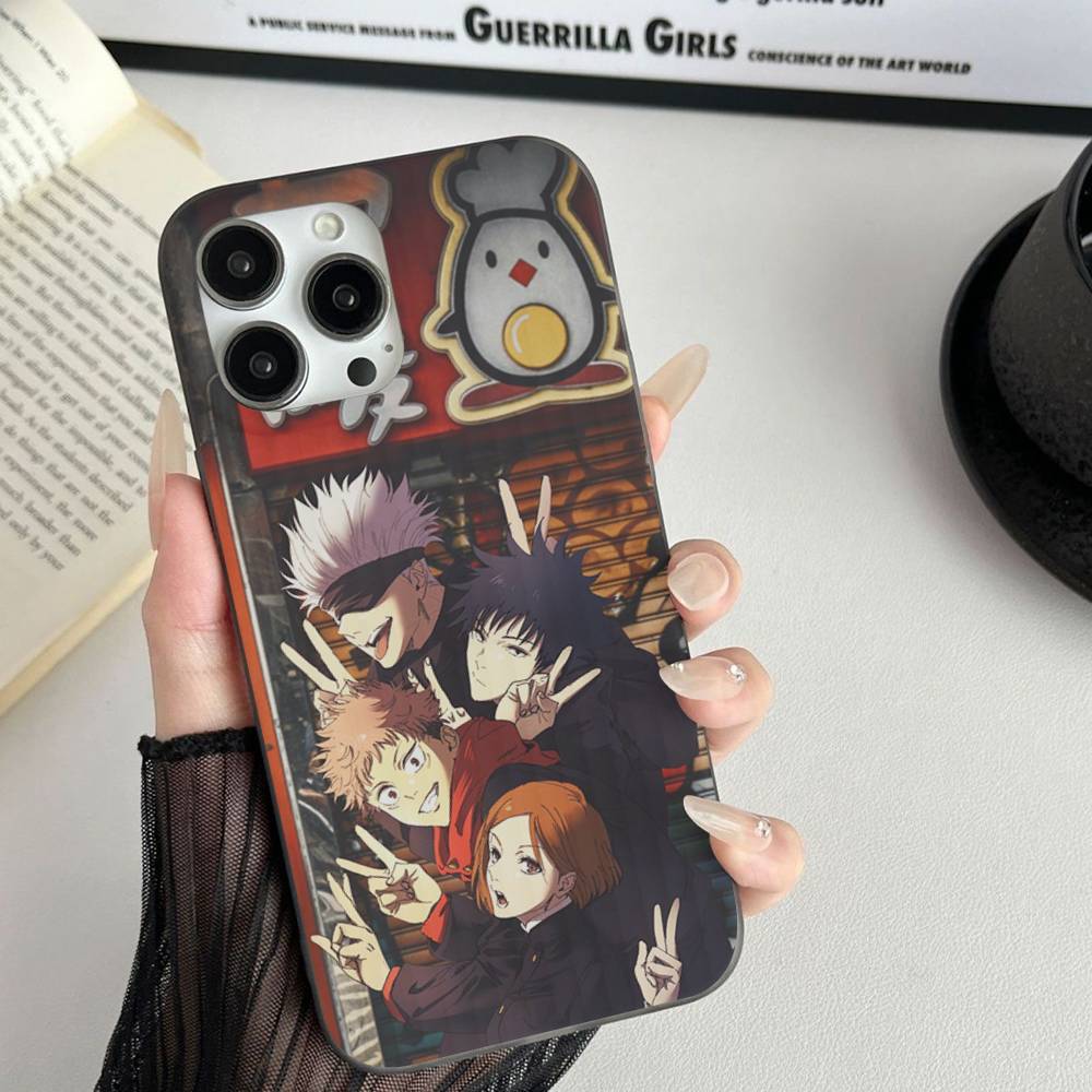 Сверхъестественное Аниме Jujutsu Kaisen Для Телефона 17 16 15 14 13 12 11 Pro Max Plus Pro Air Чехол для Телефона Гофрированная Полоска Задняя Крышка