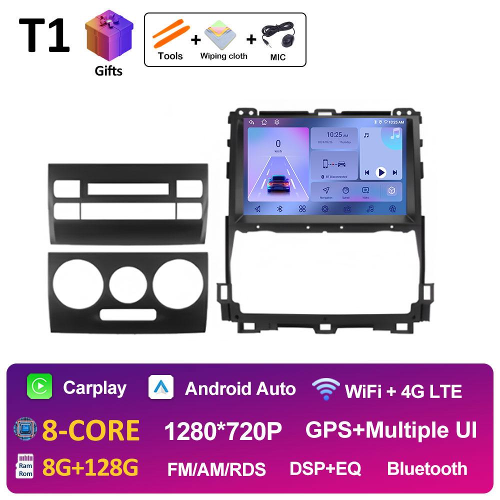 DSP стерео для Toyota Land Cruiser Prado 120 3 III 2002 2003 2004 2005 - 2009 Android 14 беспроводной Carplay GPS Navi 4G головное устройство