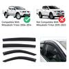 Козырек на окно Дефлектор от солнца и дождя Защита Ветровик для Mitsubishi Triton 2006-2014 Дымчато-черный 4 шт. Двойная кабина Автоаксессуары