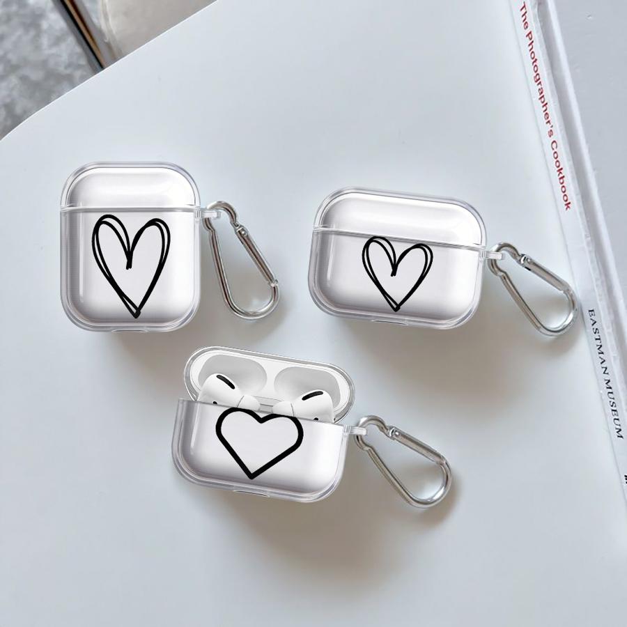 Милый и забавный чехол с сердечками для Airpods 3 2 Pro2 Pro Pro3 1 4 Прозрачные чехлы-накладки для наушников