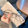 Hd защита глаз без степени анти-синий свет простые очки женские высококачественные металлические большие оправы для похудения очки для близорукости оправа