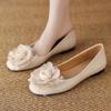 Fashion Fashion Flower Decoration Ballet Flats for Women Retro Round Toe Shallow Mary Jane Shoes Comfortable Soft Leather Casual Shoes