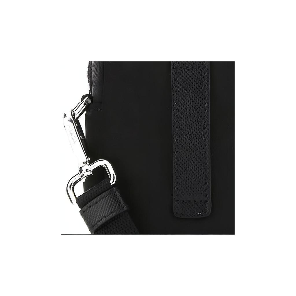Prada Triangle Logo Recycled Nylon Mini Phone Bag Men Bags Black 2ZT0252DMI-F0002