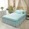 White Gauze Lace Lotus Leaf Lace Bed Skirts Princess Style Solid Color Bedspread Bed Cover Non-Slip Sheets For Girl Bed Cover