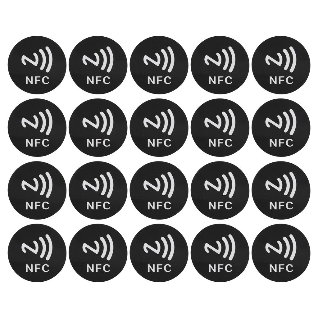 20pcs NFC Stickers 125KHz Anti Interference ID Phone NFC Sticker for Access Control Home Assistant Black