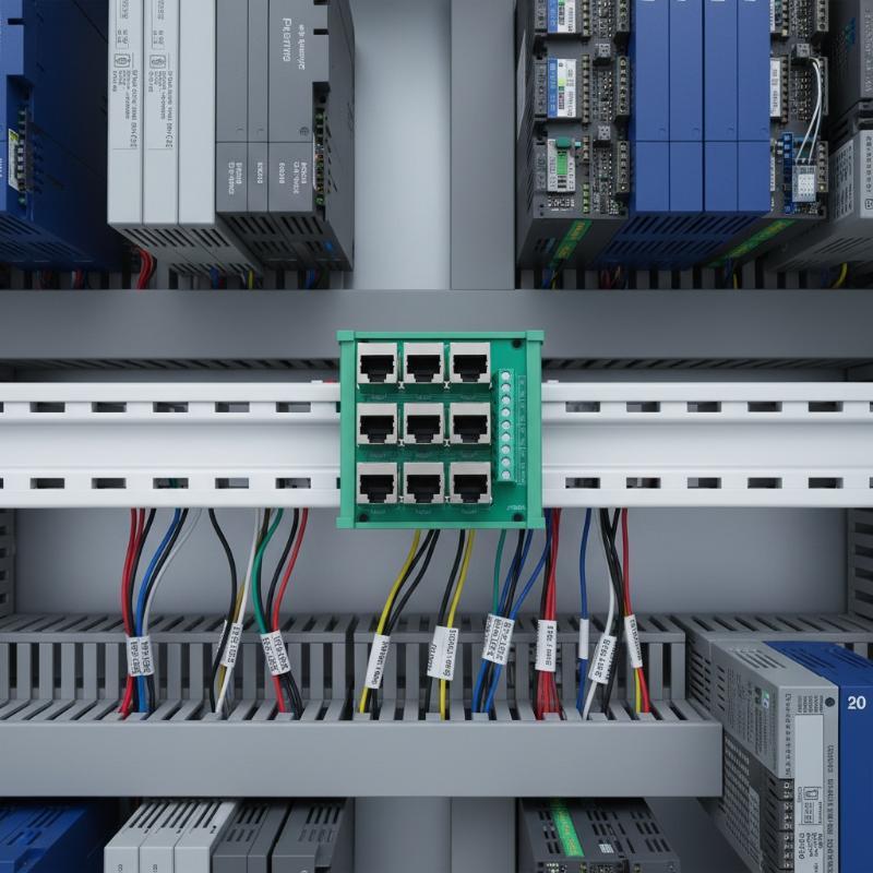 Разъем RJ45 клеммный блок для порта Ethernet с 9 винтовыми клеммами, конструкция для крепления на DIN-рейку