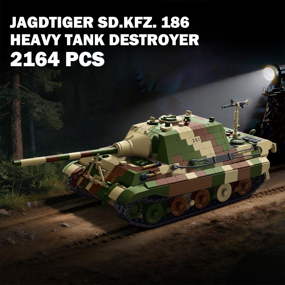 Военный Jagdtiger Sd.Kfz. 186 Тяжелый Танк-Истребитель Строительные Блоки Немецкий Танк Тигр II Бронированная Машина Кирпичи Игрушка Подарок