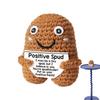 Emotional Support Potato Cute Inspirational Potato Crochet Doll with Positive Card Handmade Knitted Doll Birthday Gift Home Deco