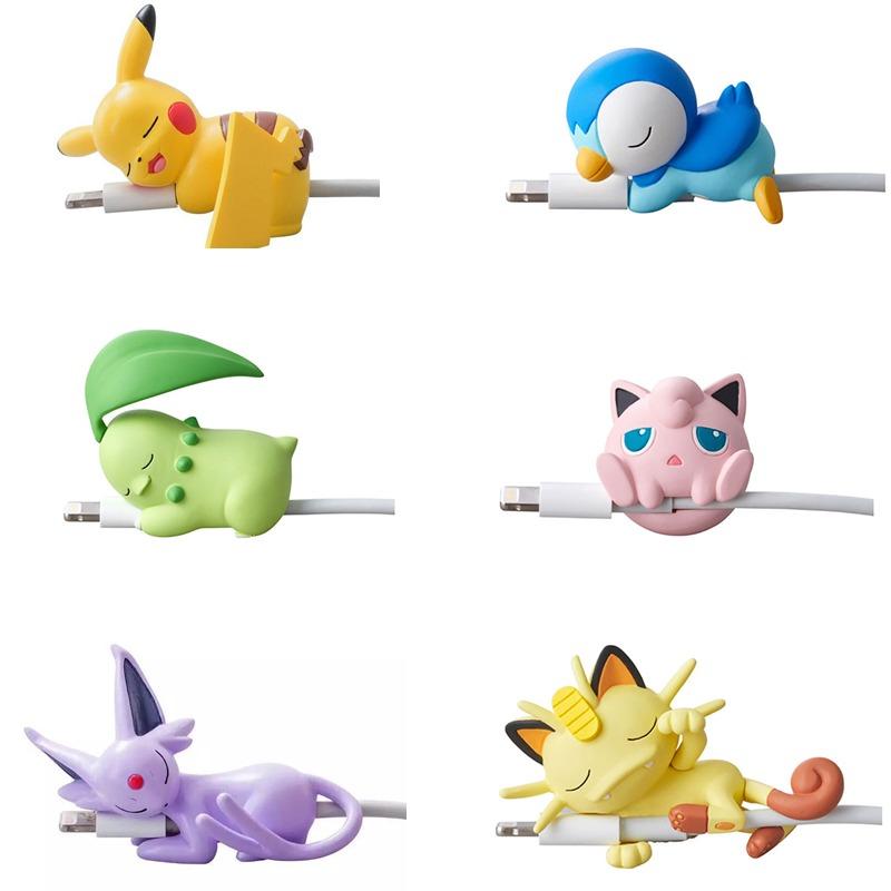 Защита для кабеля данных Pokémon Пикачу Иви Сквиртл, модная мультяшная фигурка, защита от перегиба для USB-зарядного кабеля, игрушка