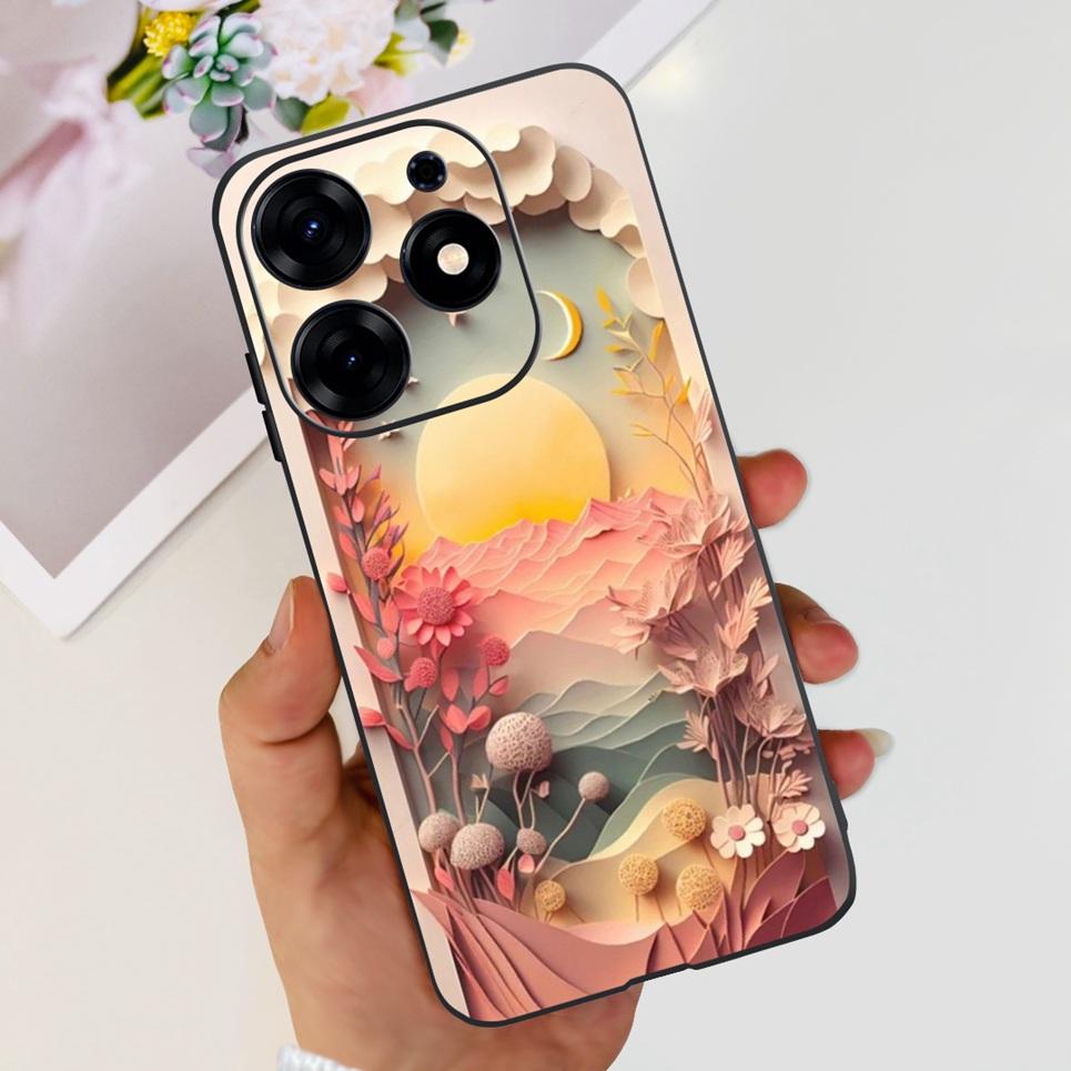Для Tecno Spark 10 / 10 Pro / 10c Чехол Задняя крышка Череп Дракон Крутой Стиль Мультяшный Чехлы Мягкий Черный Силиконовый Бампер Для spark10