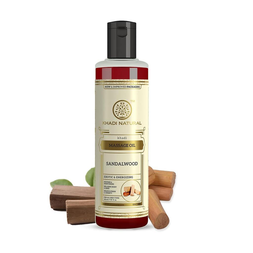 KHADI NATURAL Массажное масло сандалового дерева, 210 мл, упаковка из 3 шт.