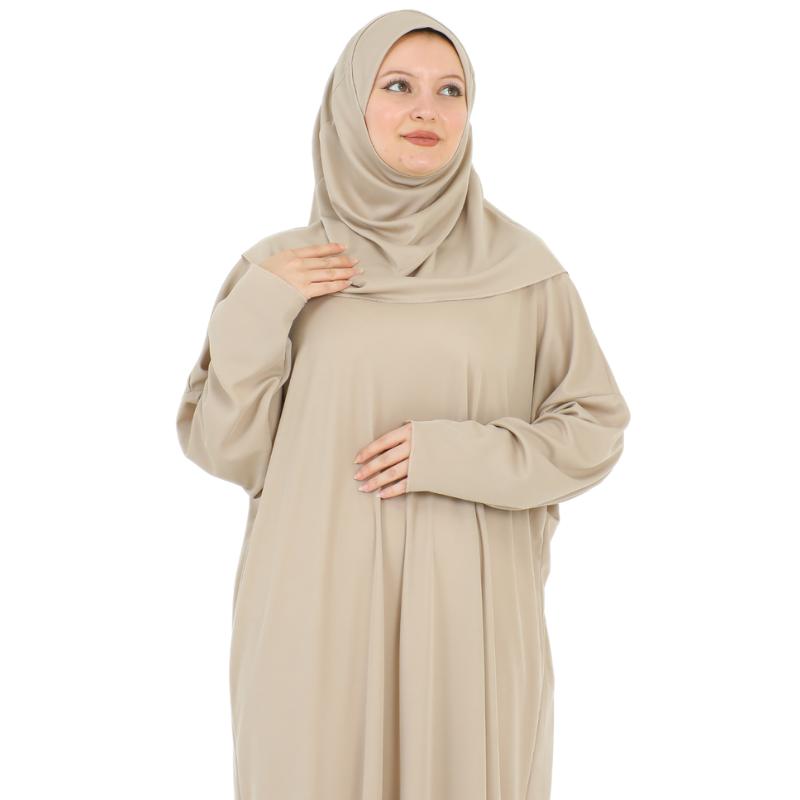 Women Prayer Clothes With Hijab Muslim Outfits Long Robe Abaya Turkish Islamic Dresses Dubai Kaftan With Rosary