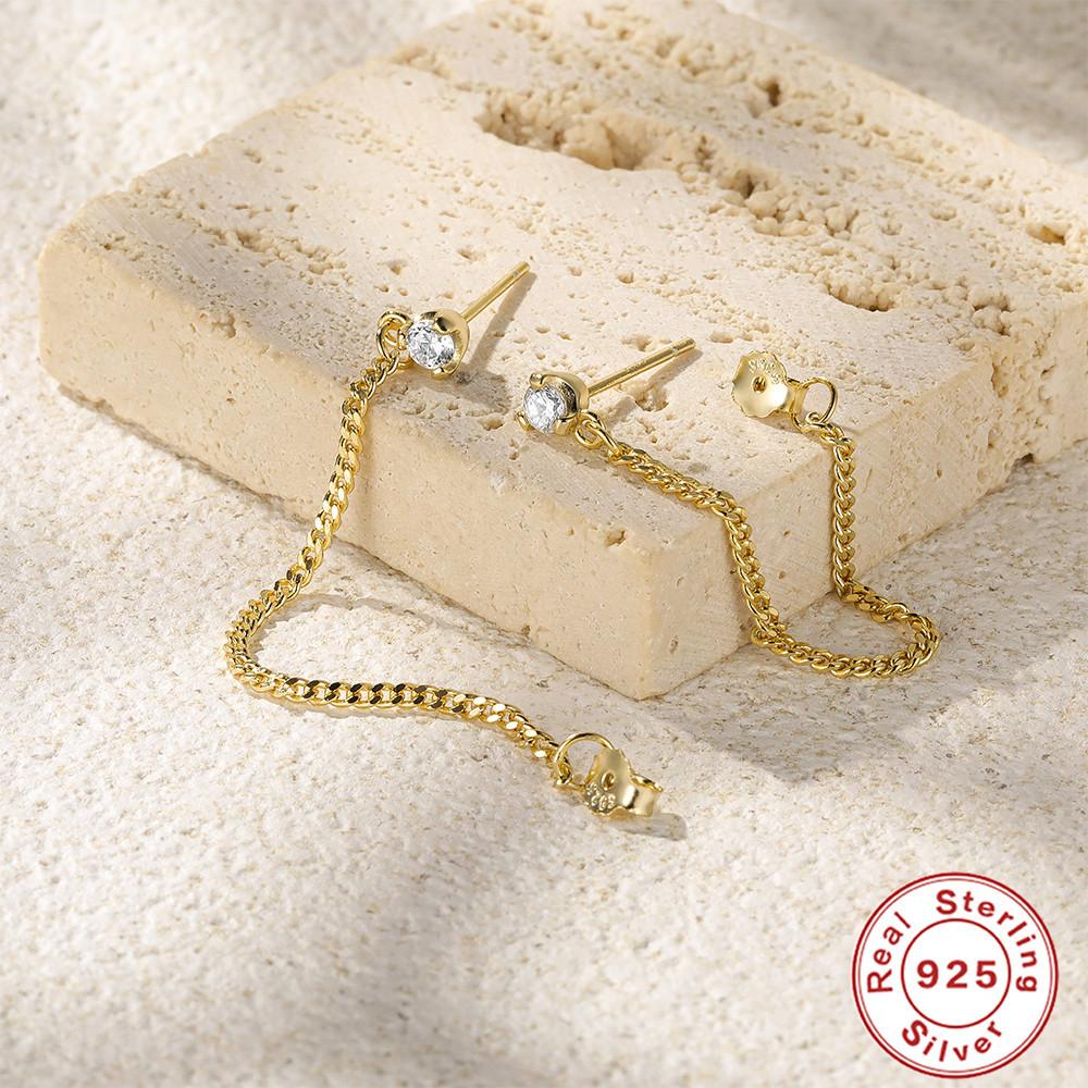 Серьги-подвески с бахромой из одинарного серебра 925 пробы, инкрустированные бриллиантами, японские и корейские серьги-подвески класса люкс для женщин